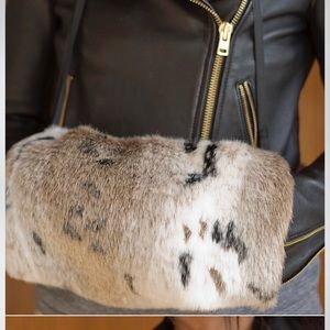 Faux fur hand muff